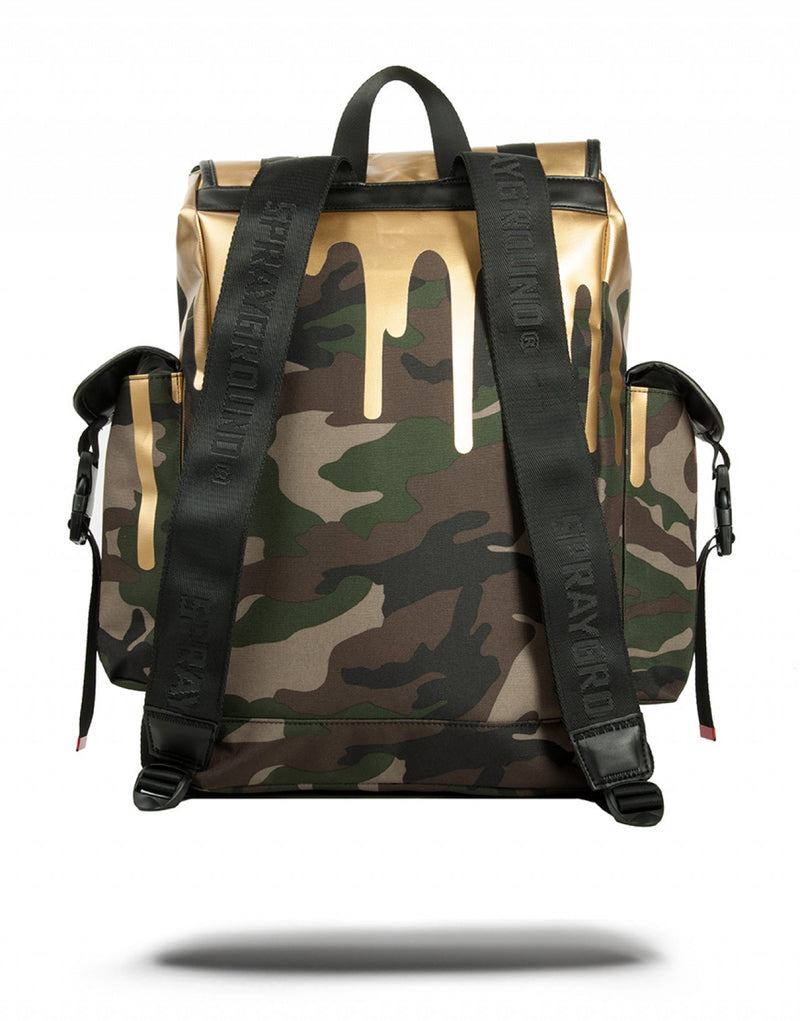Sprayground Camo Gold Drips Backpack