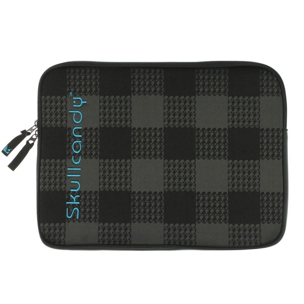 Skullcandy Black & Grey Neoprene Plaid Sleeve Soft Case For Laptop 13.3 "